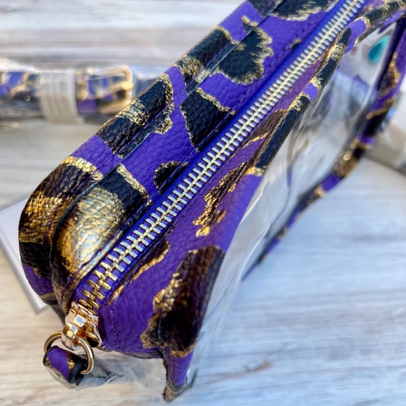 NWT - Clear Convertible Belt Bag & Crossbody - Purple Metallic trim - Picture 4 of 4
